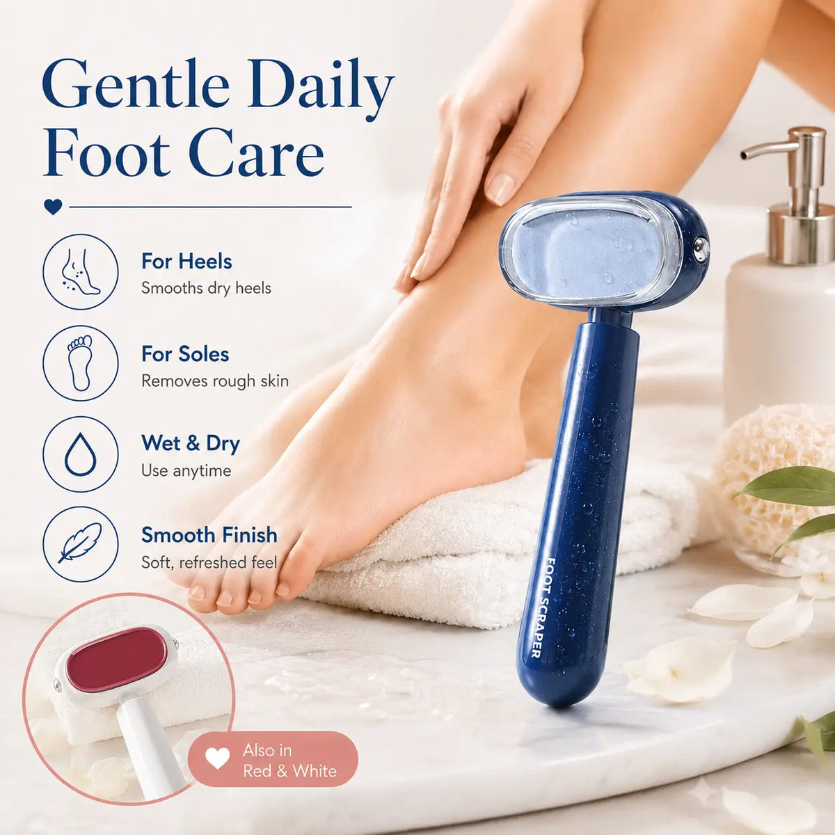 [Last Day Buy 1 Get 1 Free] Dual‑Sided Foot Callus Remover, Replaceable Stainless Steel Blade Foot Scraper🦶