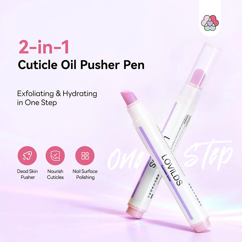 💅[Last Day Buy 1 Get 1 Free] 2‑In‑1 Cuticle Remover Pen, Ceramic 45° Tip With Lemon Oil