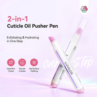 💅[Last Day Buy 1 Get 1 Free] 2‑In‑1 Cuticle Remover Pen, Ceramic 45° Tip With Lemon Oil