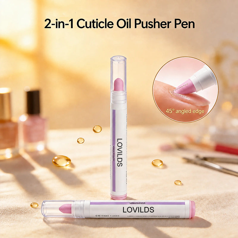 💅[Last Day Buy 1 Get 1 Free] 2‑In‑1 Cuticle Remover Pen, Ceramic 45° Tip With Lemon Oil