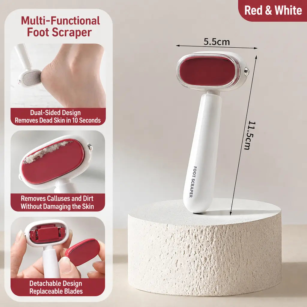 [Last Day Buy 1 Get 1 Free] Dual‑Sided Foot Callus Remover, Replaceable Stainless Steel Blade Foot Scraper🦶